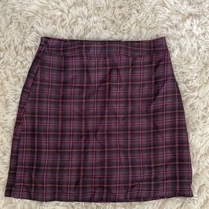 plaid pink purple and black skirt